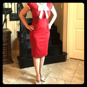 Miusol Red Ruched Pinup Dress
